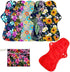 6Pcs Resuable Waterproof Menstrual Pad Sets Including 1Pc Mini Wet Bag and 5Pcs Heavy Flow Red Color Microfleece Stay Dry Menstrual Pads Mama Clot...