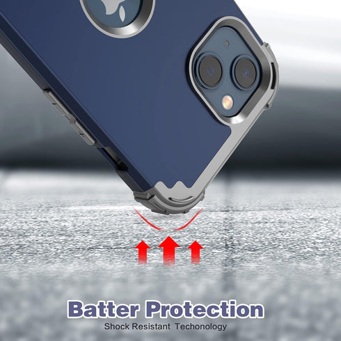 IDweel for iPhone 13 Case with Screen Protector, for iPhone 14 Case, Hybrid Shockproof Heavy Duty Protection Hard PC Cover Soft Silicone Sturdy Bu...