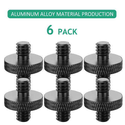 Camera Mount Screw 1/4 Male to 1/4 Male Threaded Tripod Screw Adapter for Camera Cage Camera Shoulder Mount DSLR Mic Stand 6 Pcs (Black)...