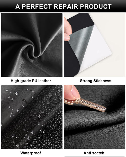 Numola Leather Repair Patch 8×11 inch Self-Adhesive Leather Repair Tape, Scratch/Holes Vinyl Repair Kit for Couch, Car Seat, Sofas, DIY Furniture ...