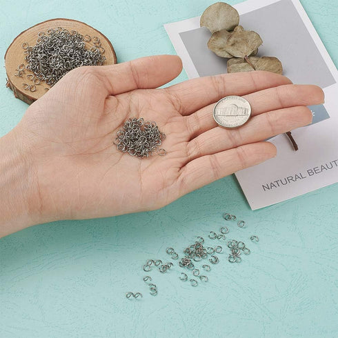 Craftdady 1000Pcs Stainless Steel Open Jump Rings 4mm Tiny Round 0.6mm Thick Connector Rings for Jewelry Making...