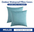 MIULEE Pack of 2 Decorative Outdoor Solid Waterproof Throw Pillow Covers Faux Linen Garden Farmhouse Coastal Cushion Cases for Summer Patio Tent B...