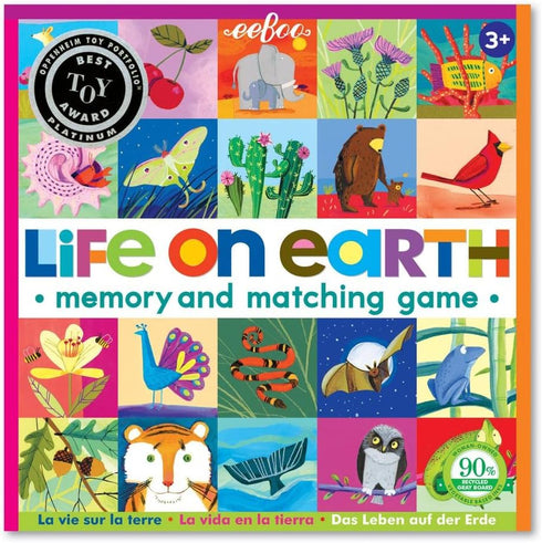 eeBoo: Life on Earth, Memory & Matching Game, Developmental and Educational, 24 Pairs to Match, Single or Multiplayer Function, for Ages 3 and up...