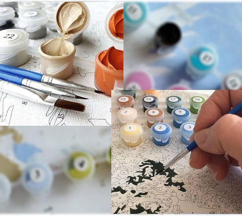 DIY Oil Painting Paint by Number Kits for Adults Kids Beginner, Colorful Animals Painting on Canvas Without Frame, Color Mouse 16x20inch...