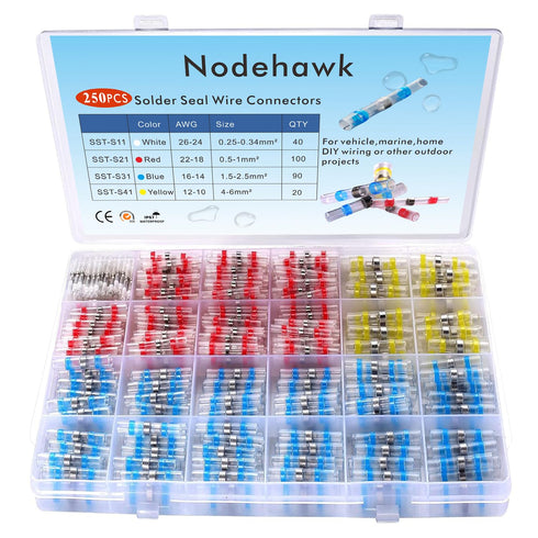 Premium Solder Seal Wire Connectors-Waterproof and Heat Shrinkable-250pcs Variety Pack for Automotive,Marine,and Electrical DIY Projects-Easy-to-U...