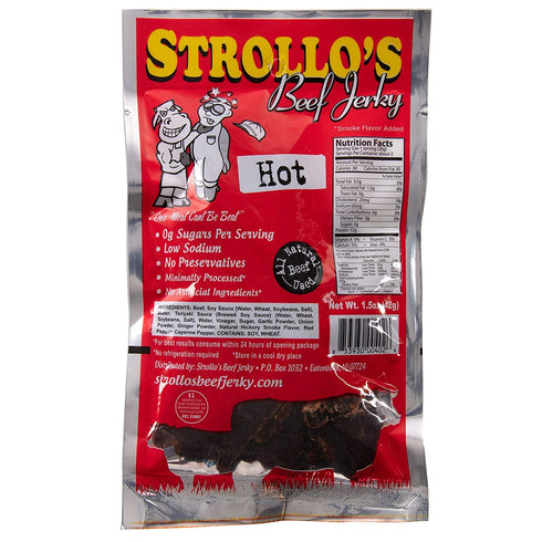 Strollo's Beef Jerky Sampler - Variety 4 Pack (1 of each flavor) Low Sodium, Low Carb, Low Sugar - Made with all Natural USA Beef, USDA Certified...