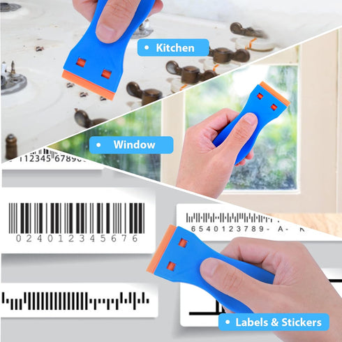 TIESOME Multipurpose Plastic Scraper Set, Non-Scratch Scraper Tool with 10Pcs Plastic Blades & 3pcs Double-Head Detail Cleaning Stick for Removing...