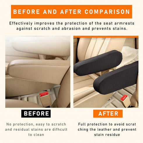 2 PCS Car Front Seat Armrest Covers, Elastic Fabric Auto Seat Armrest Protectors, Universal Seat Arm Rest Cover Replacement, Vehicle Interior Deco...