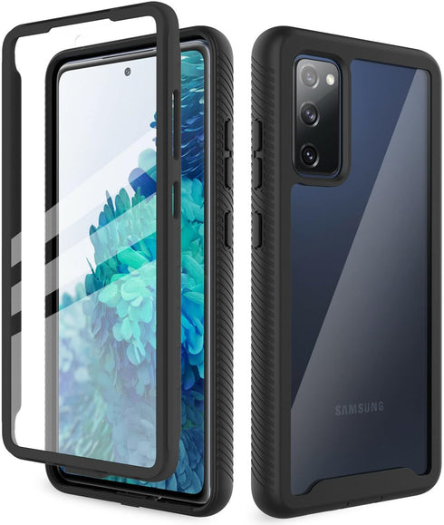KIOMY Clear case for Samsung Galaxy S20 FE 5G Hybrid Hard PC Back with Soft TPU Shockproof Bumper Protection Cover 2 in 1 Dual Layer Design with B...