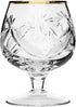 Set of 2 Hand Made Vintage Crystal Glasses, Brandy & Cognac Snifter with 24K Gold Rim, Old-Fashioned Glassware...