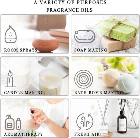 9PCS Fruity Essential Oils Gift Set, 10ml/0.33fl.oz Fragrance Oils for Soap, DIY Candle, Bath Bombs Making, Fruit Scented Oils for Diffusers for H...