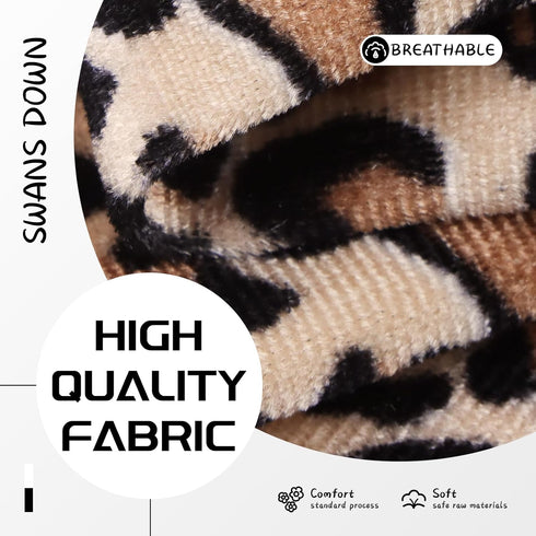 YanJie Leopard Baby Girl Hair Bow Headbands Soft Velvet Baby Bows Newborn Handmade Hair Hairbands Accessories Wide Headwraps for Toddler Kids Infa...