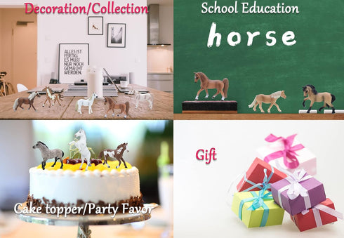 MODEBESO® Realistic Animal Figures Playset,Horse Figurines,Hand Painting Horse Figures,Educational Toy,Cake Toppers Christmas Birthday Gift for Ki...