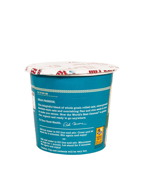 Bob's Red Mill Organic Gluten Free Oatmeal Cup, Classic with Flax/Chia, 1.8 Ounce (Pack of 1), Non-GMO, Whole Grain, Kosher...