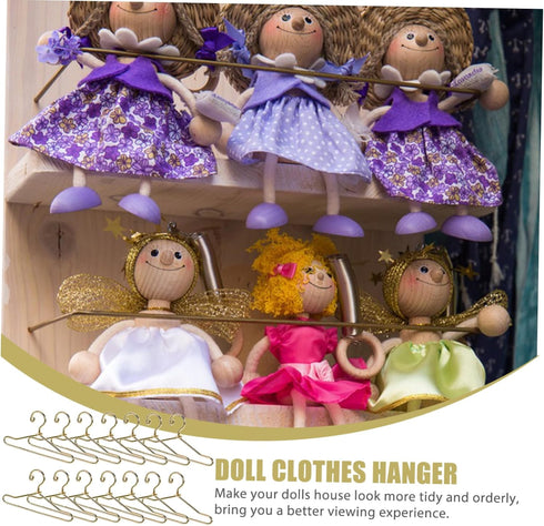 20pcs Coat Hangers Miniature Little Doll Suit Small Doll Hangers Doll Dress Mini Hangers Ornaments Mini Doll Clothes Hangers Iron Wire Doll Small ...
