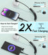 Coiled USB C to USB C/Lightning Charger Cable 60W for iPhone 15, 2-in-1 iPhone/iPad/Android/Laptop Fast Charging Cord for CarPlay & Android Auto, ...