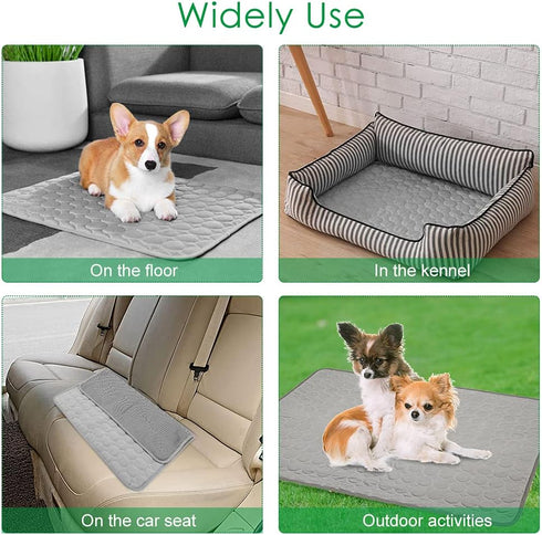 VeMee Cooling Mat Pad for Dogs Cats Ice Silk Mat Cooling Blanket Cushion for Kennel/Sofa/Bed/Floor/Car Seats Cooling (L: 28 x 22 inches, Grey)...