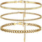 CANDYFANCY Gold Ankle Bracelets for Women Waterproof Flat Mariner Cuban Rope Snake Anklet Set Layered18K Gold Plated Foot Chain Adjustable Cuban L...