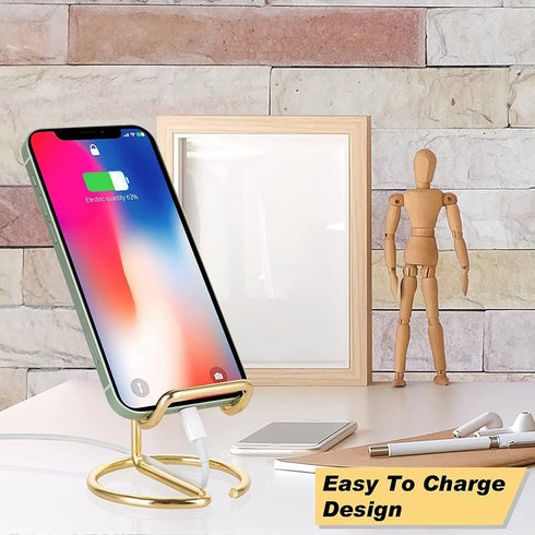 Cell Phone Stand, Business Card Holder, Mobile Phone Holder – Metal Wire Cellphone Cradle Dock, Compatible with iPhone/Android Phones/iPad Mini/Ki...