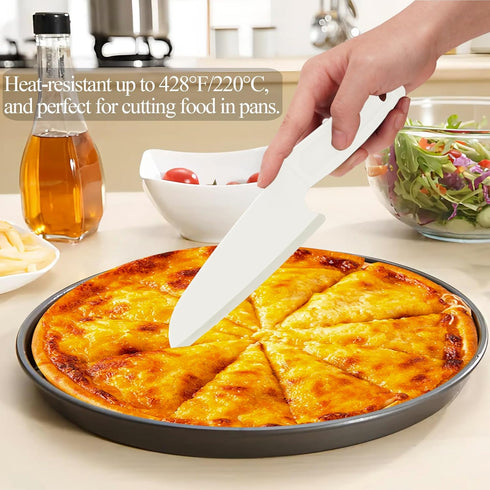 2 PCS Nylon Knife Safe for Kids, Professional Lettuce Knife for Real Cooking, Heat-resistant Plastic Knife for Nonstick Pans, Best as Cake Knife e...