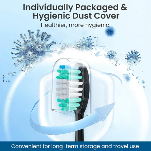 Replacement Toothbrush Heads 10 Pack Compatible with AquaSonic Black Series, Vibe Series, Black Series pro, and Duo Series pro Electric Toothbrush...