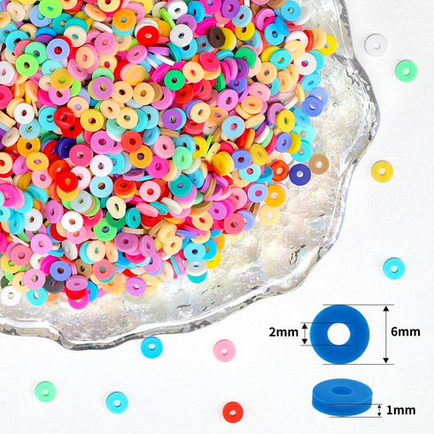 Eppingwin Beige Clay Beads, Polymer Clay Beads for Bracelets Making, Clay Beads Bulk, Heishi Beads, Beacelet Making Kit for Bracelet Necklace Jewe...