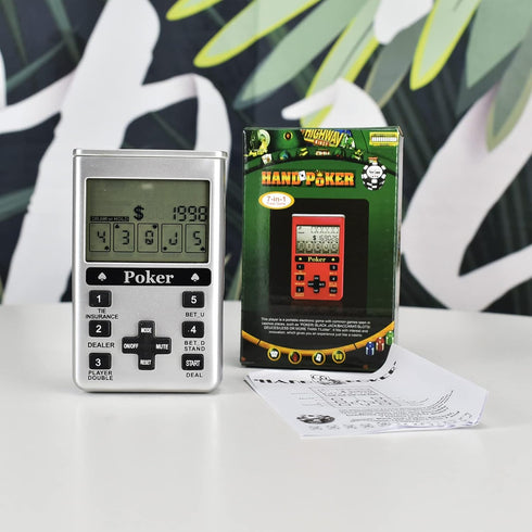 Electronic Poker Game Handheld 7 in 1 Silver...
