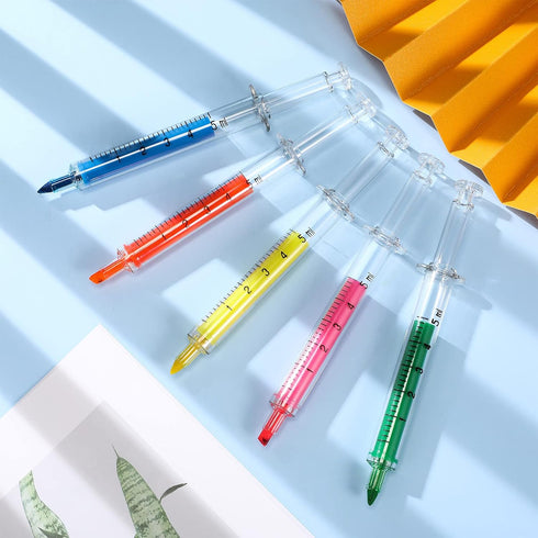 BBTO Syringe Pens Pill Pens with Syringe Highlighters Fluorescent Watercolor Needle Pen Nurse Pen for Nursing Student School Supplies Party Favor ...