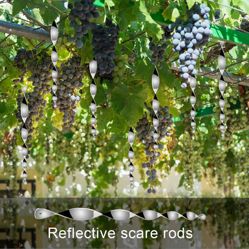 MorTime 30 PACK Bird Repellent Reflective Scare Rods,Ornamental Spiral Deterrent Control Device, Effective Hanging Bird Repellent Devices to Keep ...
