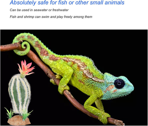 HEEPDD Aquarium Cactus Plant, Artificial Cactus Plant Landscaping Decoration for Fish Tank Reptile Terrarium...