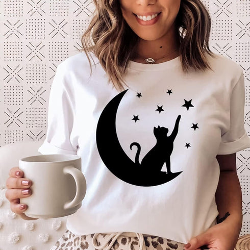14 Pcs Cat Stencils for Painting on Wood Canvas Shirt, Small Large Flower Moon Cat Stencil Plastic Shirt Fabric Stencils for Painting on Wall Wood...