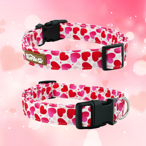 Valentine's Day Dog Collar, Cute Adjustable Heart Collar for Boy and Girl Dogs, Dog Collar with Strong Plastic Buckle - for Small Medium Large Pet...
