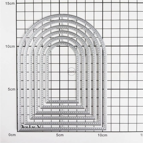 Silver Overlap Arched Border Metal Cutting Dies for Card Making Kit Embossing Paper Die Cuts Scrapbook Machine Stencils Storage Pockets Supplies, ...