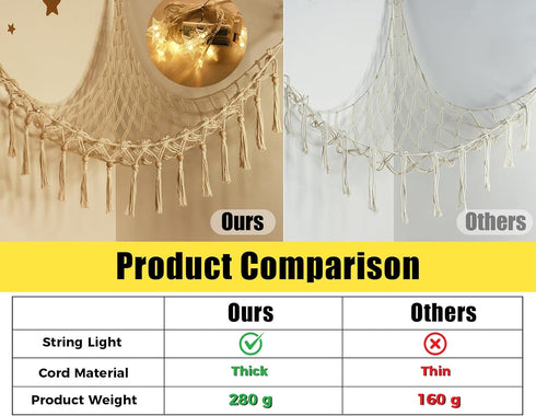 Stuffed Animal Toy Storage Hammock with LED Light - Macrame Jumbo Doll Corner Stuff Animals Organizer Decorations - Cute Hanging Plushie Net Kids ...