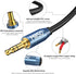 MillSO Audio Splitter, Female to 2 Male 3.5mm TRS Audio Splitter, 8 Feet SapphireBlue&Gold-Plated Stereo Jack Headphones Adapter Cable for Smartph...
