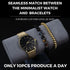 Halukakah Minimalist Stainless Steel Men's Watch - 24k Real Gold Plated/Platinum Plated Silver/Rhodium Plated Black Watch Band,Black Dial.Comes wi...