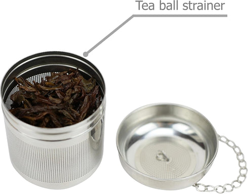 Stainless Steel Tea Ball Strainer Infusers with Fine Mesh and Chain Hook for Steeping Loose Leaf Tea Spices Seasonings...