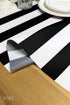 Table Runner Black and White Striped Pattern for Anniversary Runner Dinner Party Supplies Birthday Party Wedding Winter New Years Decorations 12x7...