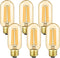 Leools T45 LED Bulb,8W E26 LED Bulb Dimmable Equivalent E26 Bulb 75 Watt,Amber Warm White 2700K E26 Edison Bulb T14,AC120V,700lm,CRI90,Amber Glass...