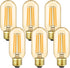 Leools T45 LED Bulb,8W E26 LED Bulb Dimmable Equivalent E26 Bulb 75 Watt,Amber Warm White 2700K E26 Edison Bulb T14,AC120V,700lm,CRI90,Amber Glass...