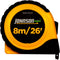 Johnson Level & Tool 1828-0026 Metric/Inch Power Tape, 8m/26', Black/Yellow, 1 Tape...