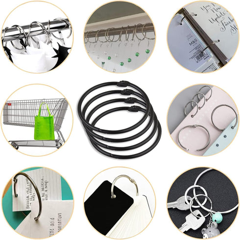 24 Pack Shower Curtain Rings, Rustproof Decorative Metal Round Shower Curtain Hooks for Bathroom Shower Rod (Black)...