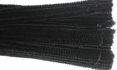 Carykon Super Fuzzy Chenille Stems Pipe Cleaners, Pack of 100 (Black)...