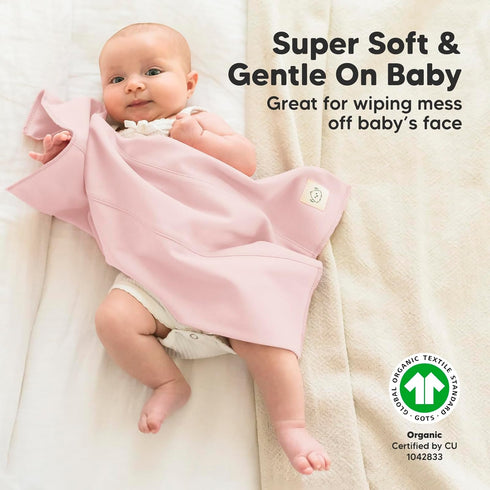 Organic Burp Cloths Baby Girl, Boy - 6-Pack Large Baby Burp Cloths, Super Absorbent Burping Cloths for Babies, Soft & Plush Cotton Burp Cloth, Spi...