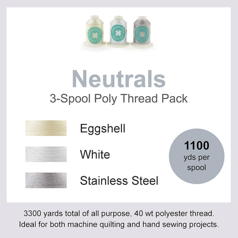 Missouri Star Polyester Thread Assortment - All Purpose Poly Thread for Sewing Supplies, Quilting, Embroidery - Multi Thread 40wt Pack, 1100 yds p...