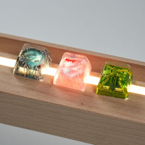 Sumgsn SA Keycaps Shine Through Custom Keycaps Resin Artisan Key caps for Mechanical Keyboard Cherry MX Switches R4...