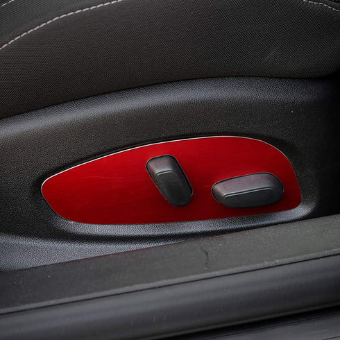 RT-TCZ for Chevy Camaro Seat Adjustment Switch Button Trim Cover for Chevrolet Camaro 2017 Up Red Interior Accessories 2pcs...