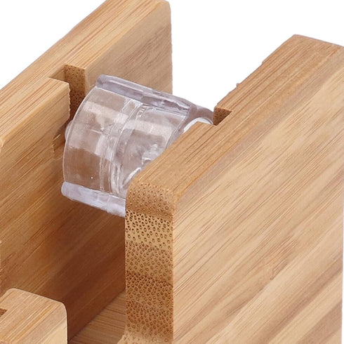 Pssopp Desktop Tape Dispenser Tape Base Mini Tape Dispenser Desktop Tape Dispenser Bamboo Wood Tape Cutter Holder Adhesive Roll Base Stationery To...