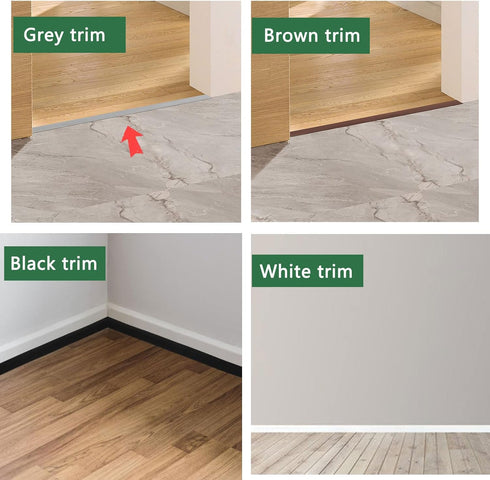 Floor Transition Strip Self Adhesive, PVC Flooring Threshold Edging Trim Suitable for Carpet with a Height Less Than 3 mm Grey, 6.56 feet...