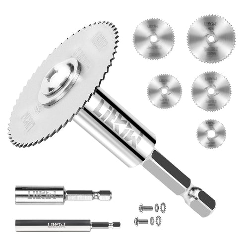 5PCS Rotary Drill Saw Blades,with 2PCS 1/4"Hex Shank,HSS Saw Disc Wheel Cutting Blades for Drills Rotary Tools...